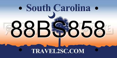88BS858 South Carolina License Plate