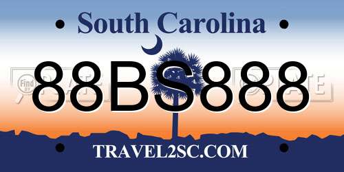 88BS888 South Carolina License Plate