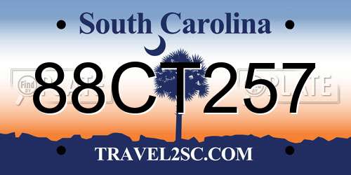 88CT257 South Carolina License Plate