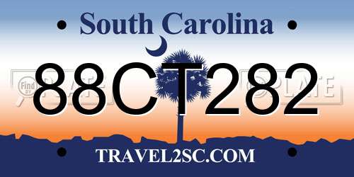 88CT282 South Carolina License Plate