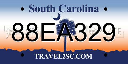 88EA329 South Carolina License Plate