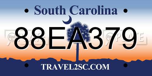 88EA379 South Carolina License Plate