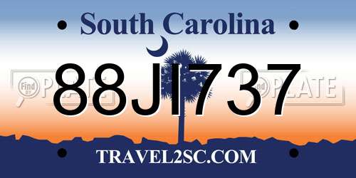 88JI737 South Carolina License Plate
