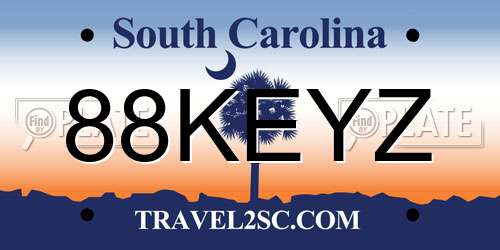 88KEYZ South Carolina License Plate