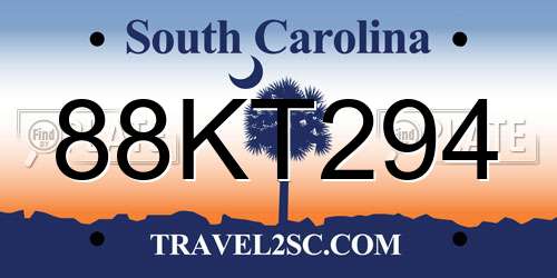 88KT294 South Carolina License Plate