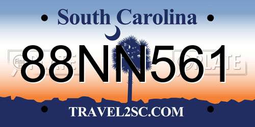 88NN561 South Carolina License Plate