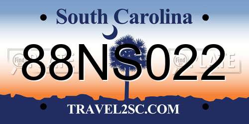 88NS022 South Carolina License Plate