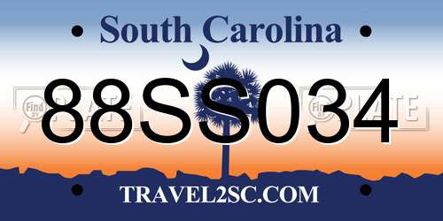 88SS034 South Carolina License Plate
