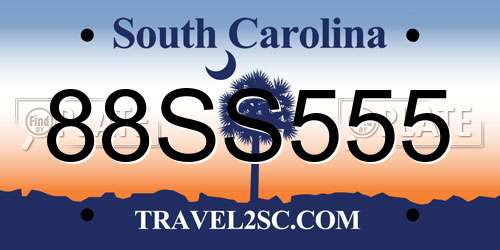 88SS555 South Carolina License Plate