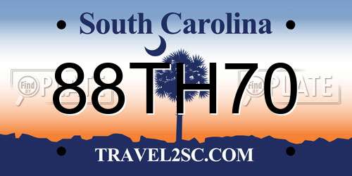88TH70 South Carolina License Plate