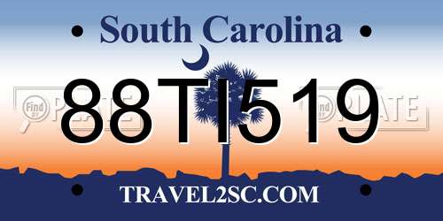 88TI519 South Carolina License Plate