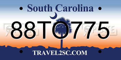 88TO775 South Carolina License Plate