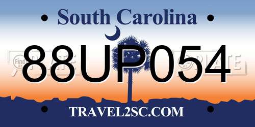 88UP054 South Carolina License Plate
