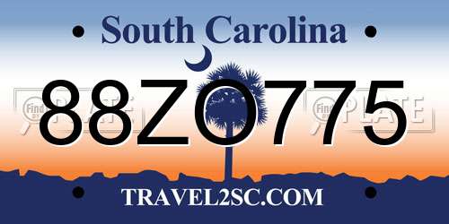 88ZO775 South Carolina License Plate