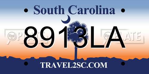 8913LA South Carolina License Plate