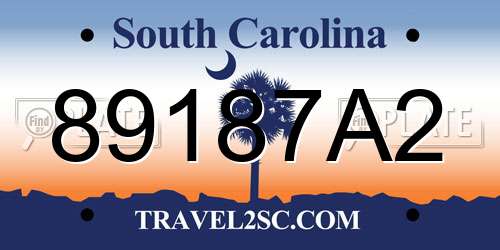 89187A2 South Carolina License Plate