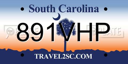 891VHP South Carolina License Plate