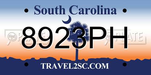 8923PH South Carolina License Plate