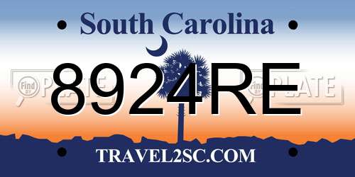 8924RE South Carolina License Plate