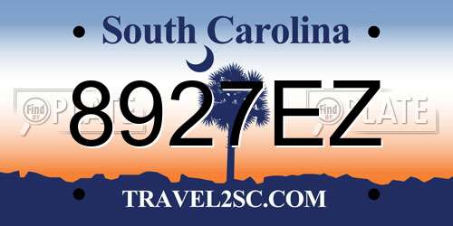 8927EZ South Carolina License Plate