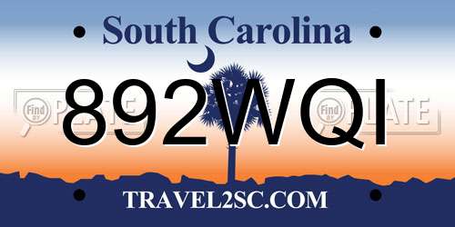 892WQI South Carolina License Plate