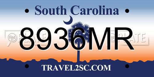 8936MR South Carolina License Plate