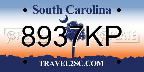 8937KP South Carolina License Plate