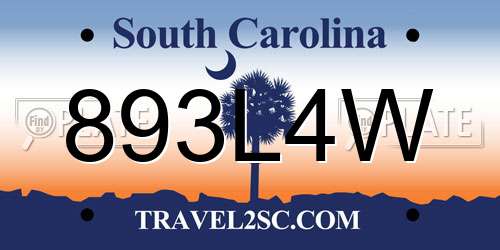 893L4W South Carolina License Plate