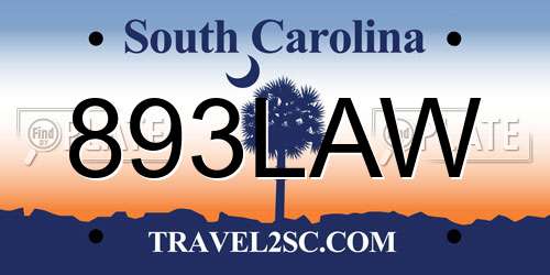 893LAW South Carolina License Plate