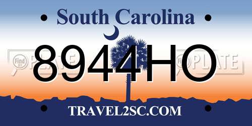 8944HO South Carolina License Plate