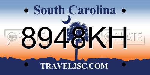8948KH South Carolina License Plate
