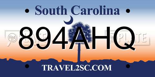 894AHQ South Carolina License Plate