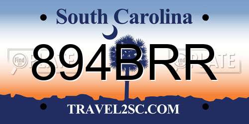894BRR South Carolina License Plate
