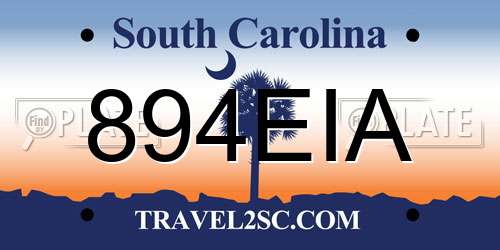 894EIA South Carolina License Plate
