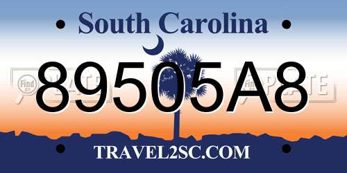 89505A8 South Carolina License Plate