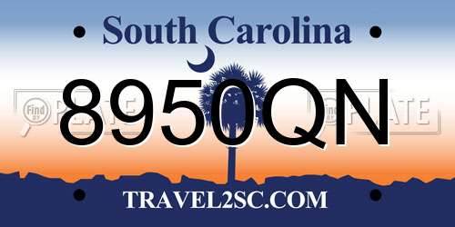 8950QN South Carolina License Plate
