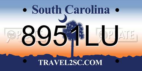 8951LU South Carolina License Plate