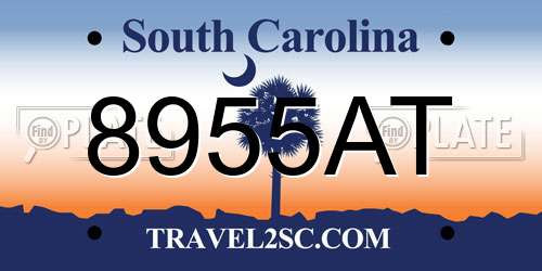 8955AT South Carolina License Plate