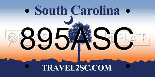 895ASC South Carolina License Plate