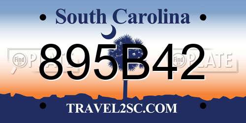 895B42 South Carolina License Plate