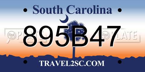 895B47 South Carolina License Plate