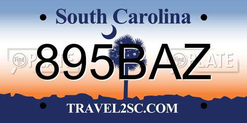 895BAZ South Carolina License Plate