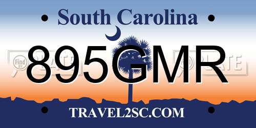 895GMR South Carolina License Plate