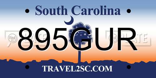 895GUR South Carolina License Plate