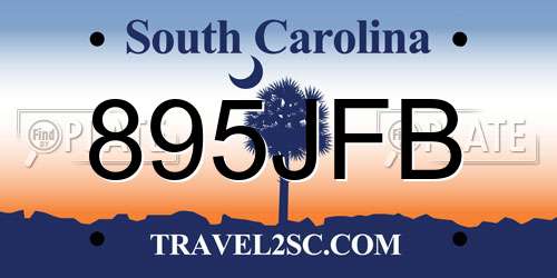 895JFB South Carolina License Plate