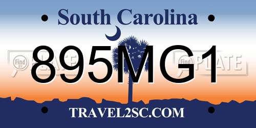 895MG1 South Carolina License Plate