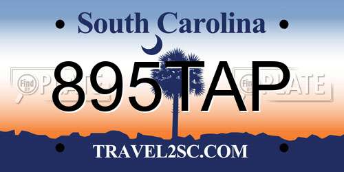 895TAP South Carolina License Plate