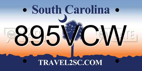 895VCW South Carolina License Plate