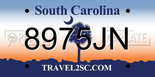 8975JN South Carolina License Plate