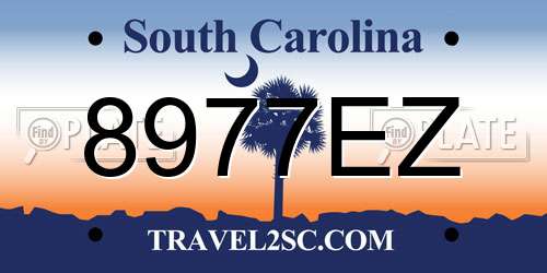 8977EZ South Carolina License Plate